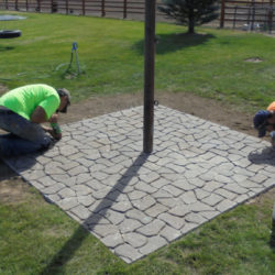 Working hard on pavers and patterns
