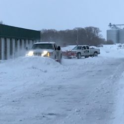 plowing a storage facility.